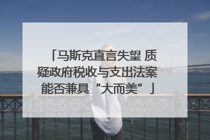 马斯克直言失望 质疑政府税收与支出法案能否兼具“大而美”