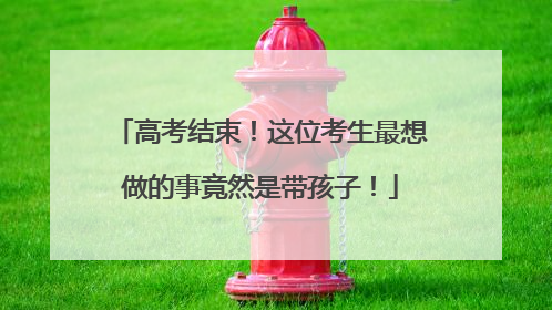 高考结束！这位考生最想做的事竟然是带孩子！