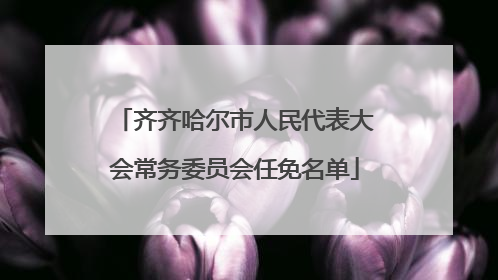 齐齐哈尔市人民代表大会常务委员会任免名单