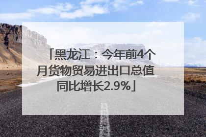 黑龙江：今年前4个月货物贸易进出口总值同比增长2.9%
