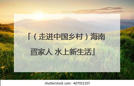 （走进中国乡村）海南疍家人 水上新生活