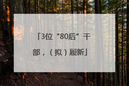 3位“80后”干部，（拟）履新