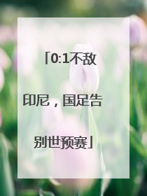 0:1不敌印尼，国足告别世预赛