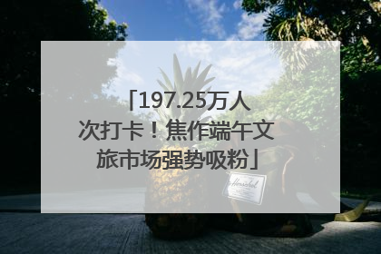 197.25万人次打卡！焦作端午文旅市场强势吸粉