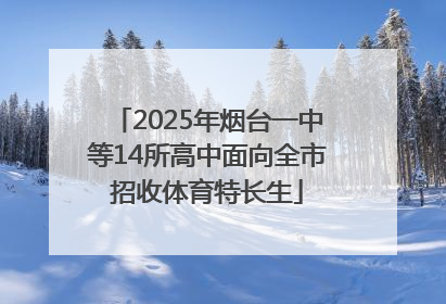2025年烟台一中等14所高中面向全市招收体育特长生