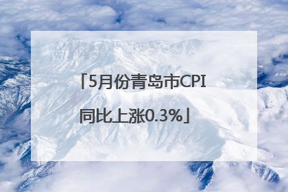 5月份青岛市CPI同比上涨0.3%