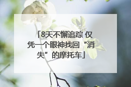 8天不懈追踪 仅凭一个眼神找回“消失”的摩托车
